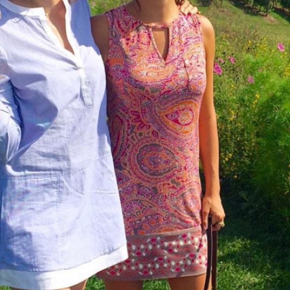 Ali Ro Preppy Pink Paisley Day Dress